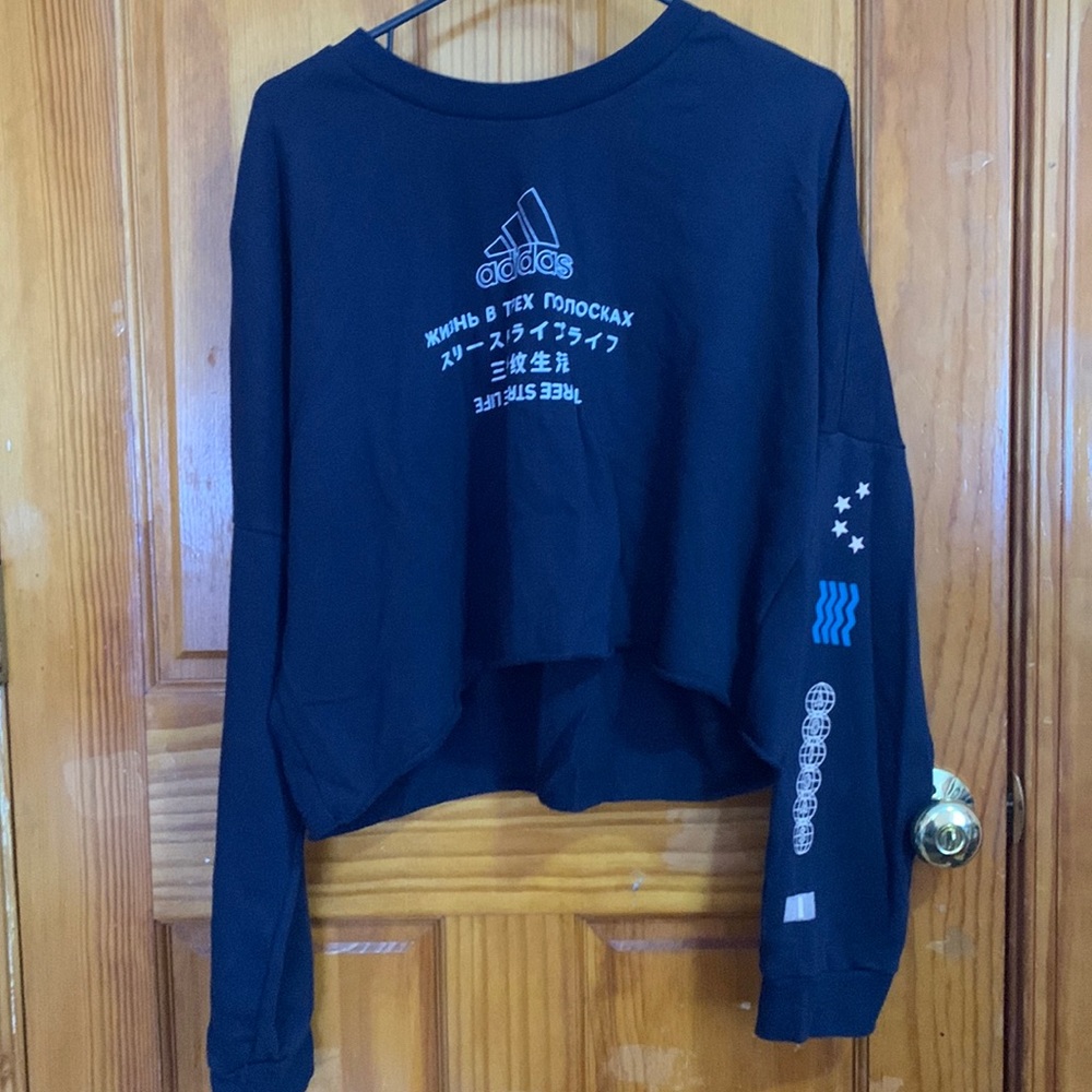 NWOT ADIDAS High Low cropped sweater